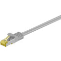 RJ45 Patch Cord CAT 6A S/FTP (PiMF), 500 MHz, with CAT 7 Raw Cable, grey