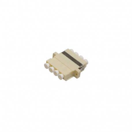 LC QUADPLEX (x4) Adapter BEIGE (SC Dplx FootPrint) METAL CLIP with Flange