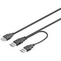 USB 2.0 Y-kaabel 2 x A (M) - A (F) 0.3m