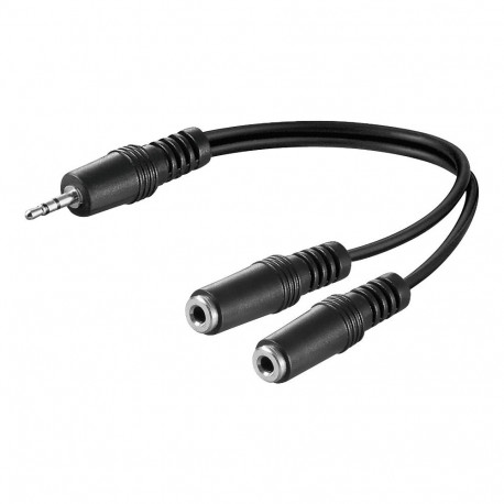 3.5mm stereo plug - 2x3.5mm stereo jack, 0.2m
