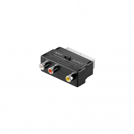 Üleminek SCART pistik - 3xRCA pesa, IN/OUT lüliti