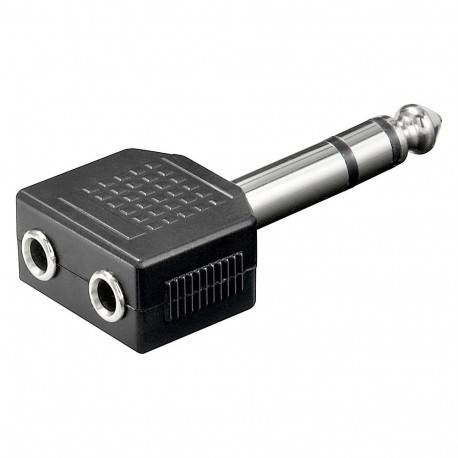 Adapter 6.35mm stereo plug - 2x3.5mm stereo jack