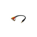 Üleminek 3.5mm (M) (4 pin) - 3xRCA (F) 0.25m, must