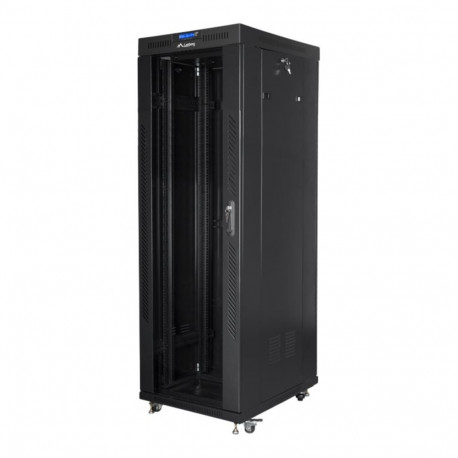 LANBERG vabaltseisev 19-tolline rack-kapp 37U 800x1000 klaasuks LCD flat pack must