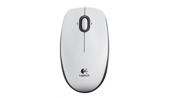 LOGITECH B100 hiir parema- ja vasakukäelistele optiline 3 nupuga juhtmega USB valge