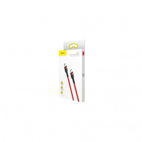 Baseus Type-C - Type-C Cafule Cable PD 2.0, QC 3.0, 60W, 3A, 1m, Red (CATKLF-G09)