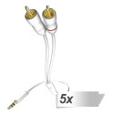 5x in-akustik Star Audio Cable 3,5 mm Jack Plug - Cinch 0,75 m