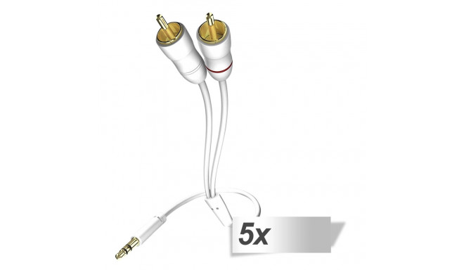 5x in-akustik Star Audio Cable 3,5 mm Jack Plug - Cinch 0,75 m