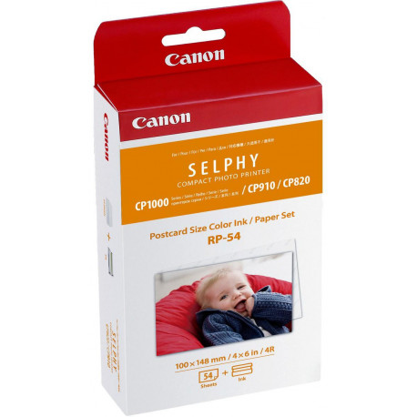 Canon photo paper + ink cartridge RP-54 10x15cm 54 sheets