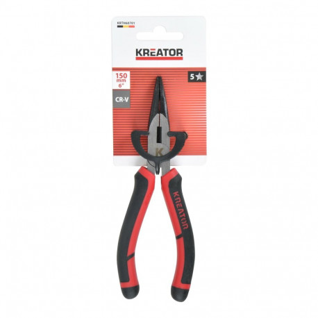 Bent nose pliers 165mm KREATOR KRTH60701, jaw depth 50mm, working width 36mm, chrome vanadium