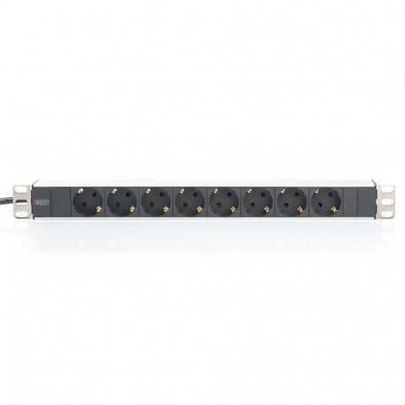 Power strip PDU 19" RACK 8xSchuko, 2m 1xSchuko, 16A, aluminum