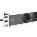 Power strip PDU 19" RACK 8xSchuko, 2m 1xSchuko, 16A, aluminum