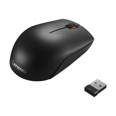 Lenovo | Wireless Compact Mouse | 300 | Optical Mouse | 2.4 GHz Wireless via Nano USB | Black | 1 ye