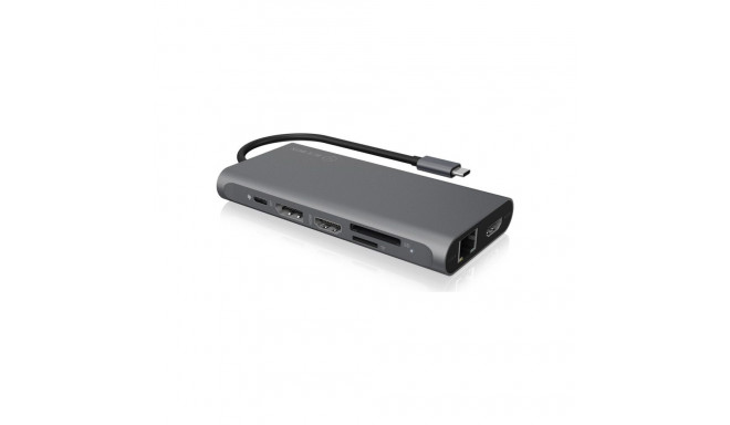 ICY BOX IB-DK4050-CPD USB 3.2 Gen 1 (3.1 Gen 1) Type-C 5000 Mbit/s Anthracite, Docking station