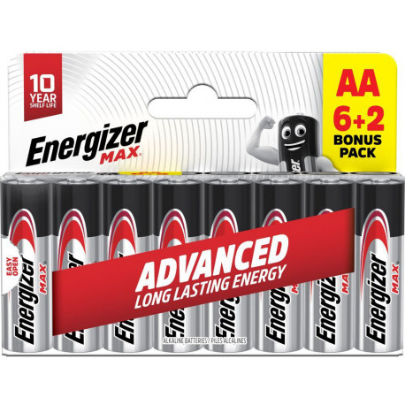 Energizer patarei Alkaline Max AA DHP8 6+2