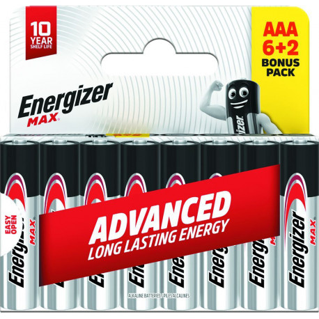 Energizer battery Max Alkaline AAA DHP8 6+2