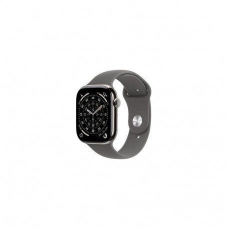Apple Watch Series 11 GPS + Cellular 42mm Natural Titanium Case with Stone Grey Sport Band - S/M