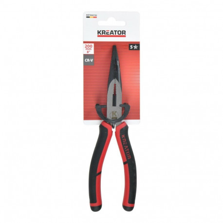 Bent Nose Pliers 215mm KREATOR KRTH60702, Jaw Depth 75mm, Working Width 50mm, Chrome Vanadium