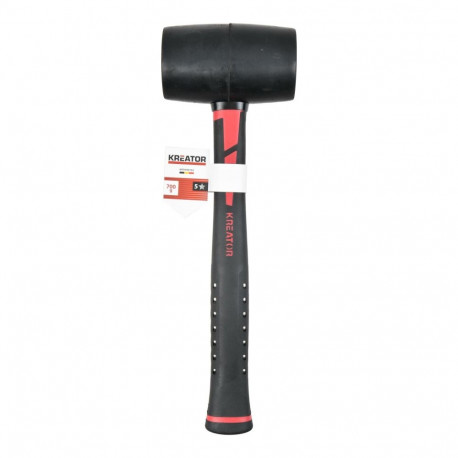 Kreator Rubber Hammer KRTH90702, 0.7kg, 110mm x 64mm, fiberglass handle 275mm