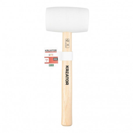 Rubber hammer, KREATOR, KRTH90605, Head length: 110 mm, Head width: 64 mm, Handle length: 260 mm