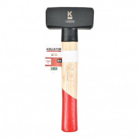 Kreator Klubi haamer KRTH90202, 1.25kg, 100mm, 43mm, 232mm, FSC puidust käepide, C45 terasest pea