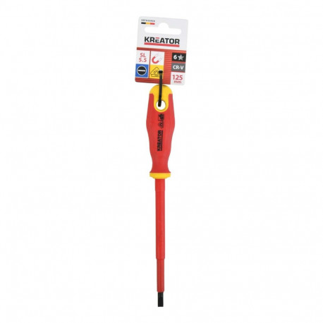 Insulated Screwdriver Slotted 125mm, SL5.5 VDE KREATOR KRTH20404