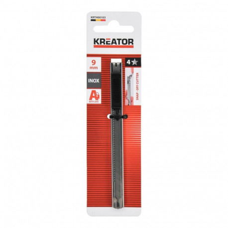 Kreator tapeedilõikur KRTH00103, 9 mm, 84 mm, lukustusmehhanism, tera murdmise funktsioon, roostevab