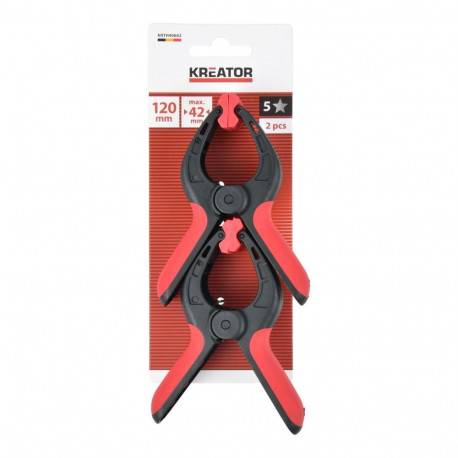 Spring Clamp 120mm 2 pcs KREATOR KRTH40602 42mm jaw depth, 9kg clamping force