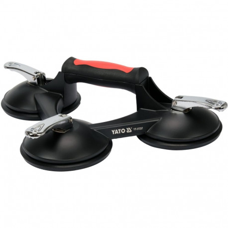 Yato YT-37237 3-cup suction lifter, 125 mm, 190 kg, aluminum, rubber, PP, TPR, ergonomic