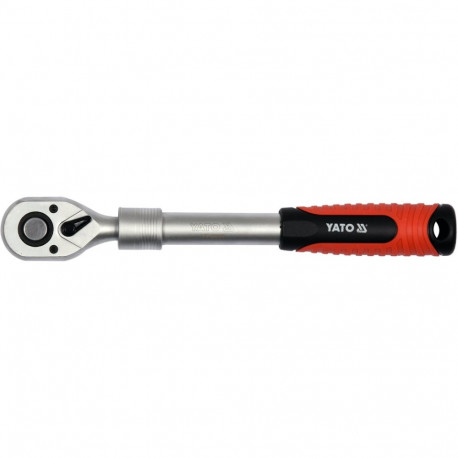 Yato YT-0299 teleskoopne pöördvõti 1/2", 305-445mm, 72 hammast, CrV6135, kroomitud, satiin, kummist 