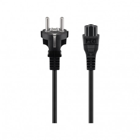 Power Cord - C5 socket, 1,0m, black, both ends straight