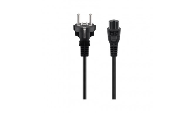 Power Cord - C5 socket, 1,0m, black, both ends straight
