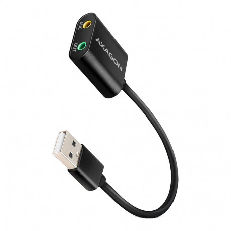 Axagon USB sound card with 15 cm cable and metal body.