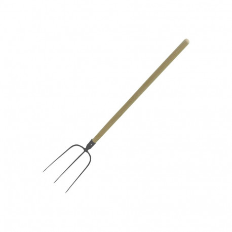 3-haruline puidust varrega 100 cm heinahark