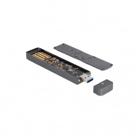 Väline korpus M.2 NVMe PCIe SSD-le, SATA SSD-le USB-tüüpi A-pistikuga, hall