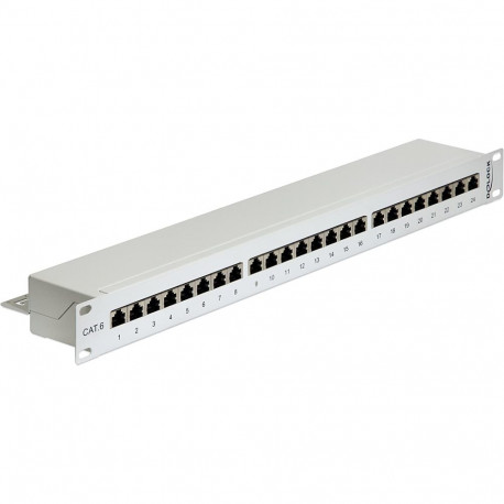 DeLOCK 19  patch panel 24 port Cat.6 (grey, 1 U)