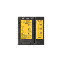 DeLOCK cable tester RJ45 / RJ12 / PoE, Cable Tester (black / yellow)