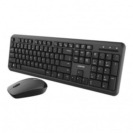 CANYON SET-W20 UK/US Keyboard+Mouse Velvet Wireless Black