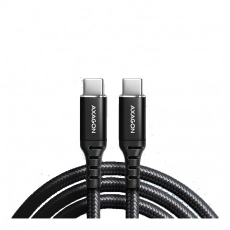 Axagon Data and charging USB 2.0 cable length 1 m. 3A. PD 60W, 3A. Black braided.