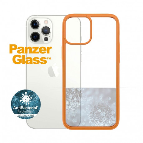 Kaitseümbris ClearCase, Apple iPhone 12 Pro Max, klaasist tagaküljega, oranž / läbipaistev, PanzerGl