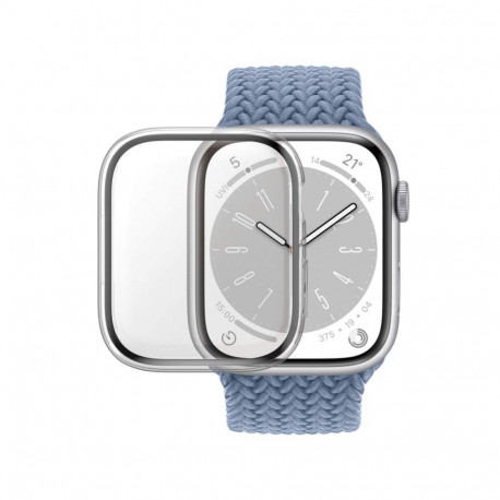 Kaitseklaas raamiga Apple Watch Series 9 / 8 / 7 (41mm), läbipaistva äärega, eemaldatav, D3O, Panzer