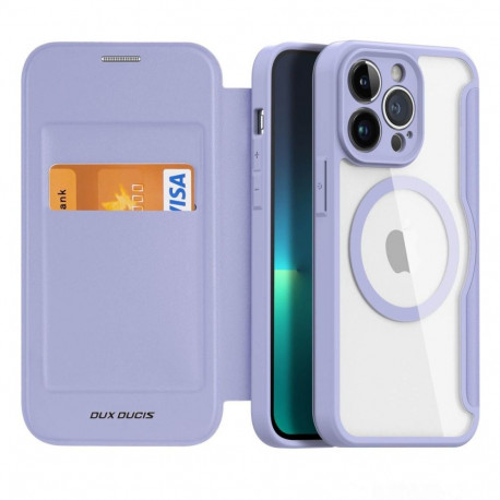 Kaitseümbris kaanega Skin X Pro MagSafe, Apple iPhone 15 Pro, helelilla, Dux Ducis