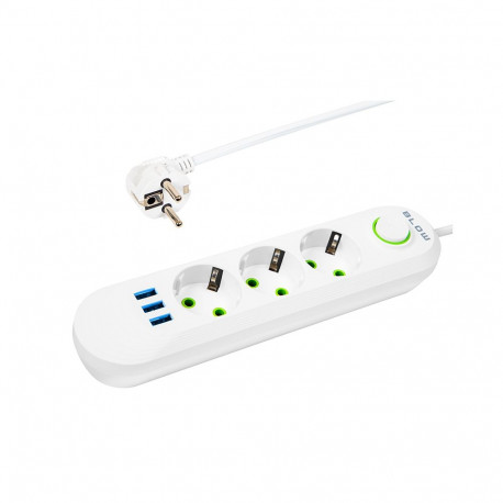 98-216# ps-320 3-gniazda 3xusb 2m valge 3x1mm pikendusjuhe