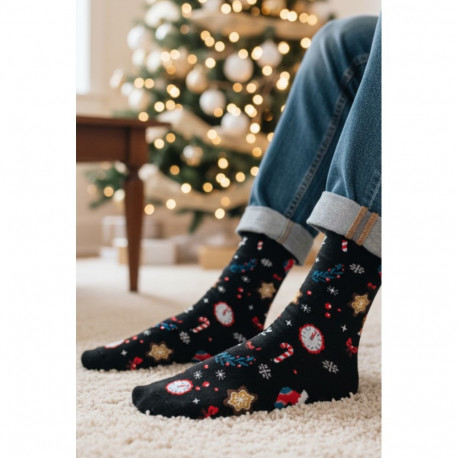 SOKISAHTEL HOLIDAYS musta värvi puuvillased jõulusokid 444, 446