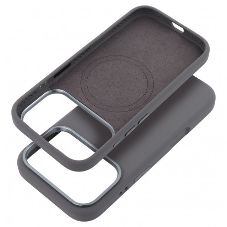 Case for iPhone 16 Forcell F-Protect Frame Premium compatible with Magsafe gray