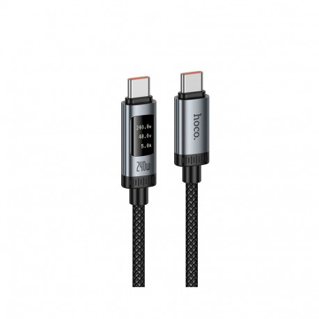 Data Cable with digital display USB C to USB C Hoco PD 6A 240W 1,2 m U148 black