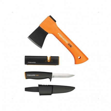 CAMPING SET: X5 AXE + KNIFE + SHARPENER