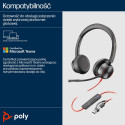 HP Poly Blackwire 8225 Stereo Microsoft Teams Certified USB-C Headset +USB-C/A Adapter