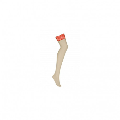 Obsessive 838-STO-3 L/XL pantyhose/stockings Beige, Red
