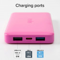 SBS power bank 10000mAh 2xUSB-A + USB-C, pink